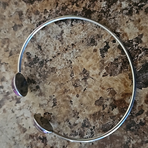 Handmade adjustable cabachon bangle bracelet - Picture 3 of 3